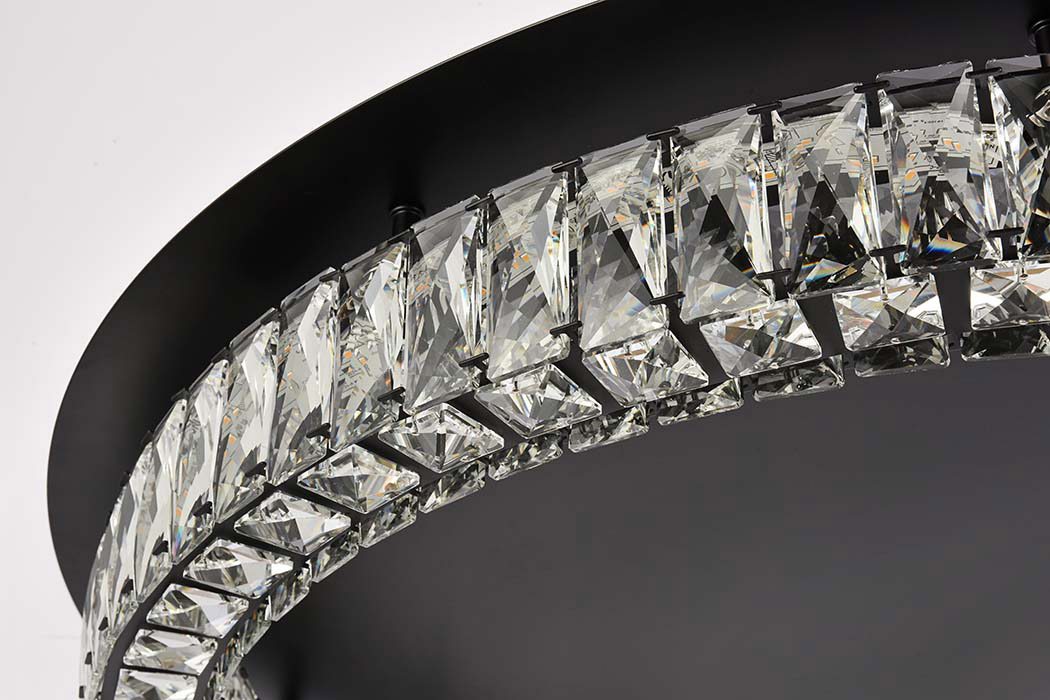 Elegant Monroe Led Flush Mount - Black, L 33" (3503F33BK)