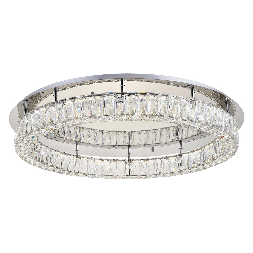 Elegant Monroe Led Flush Mount - Chrome, L 33" (3503F33C)
