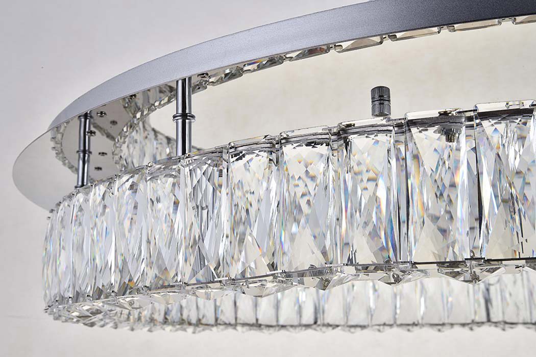 Elegant Monroe Led Flush Mount - Chrome, L 33" (3503F33C)
