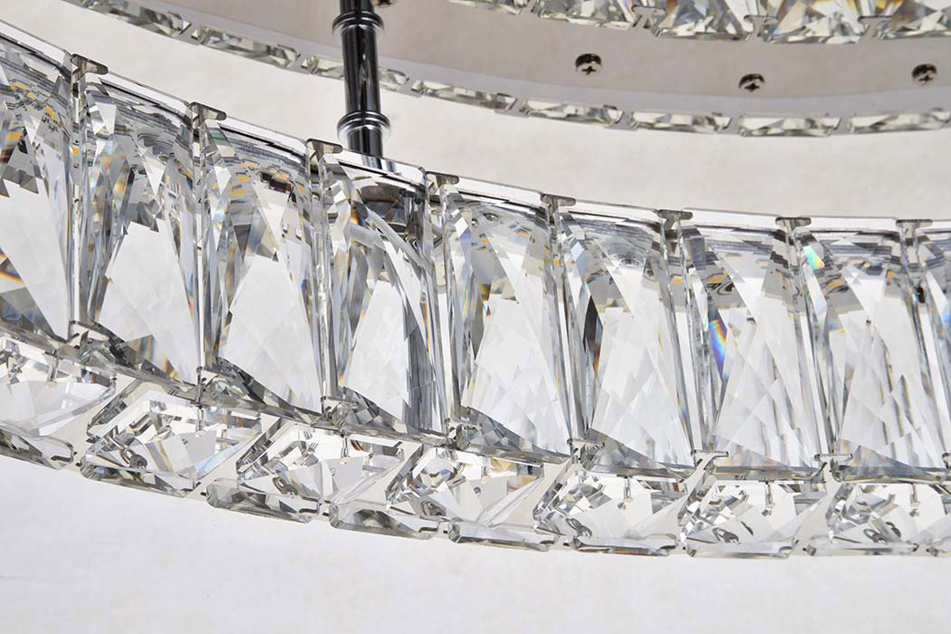 Elegant Monroe Led Flush Mount - Chrome, L 33" (3503F33C)