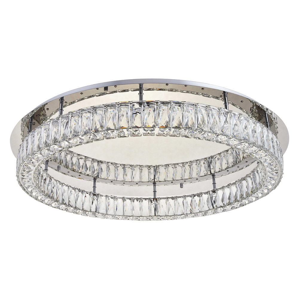 Elegant Monroe Led Flush Mount - Chrome, L 33" (3503F33C)