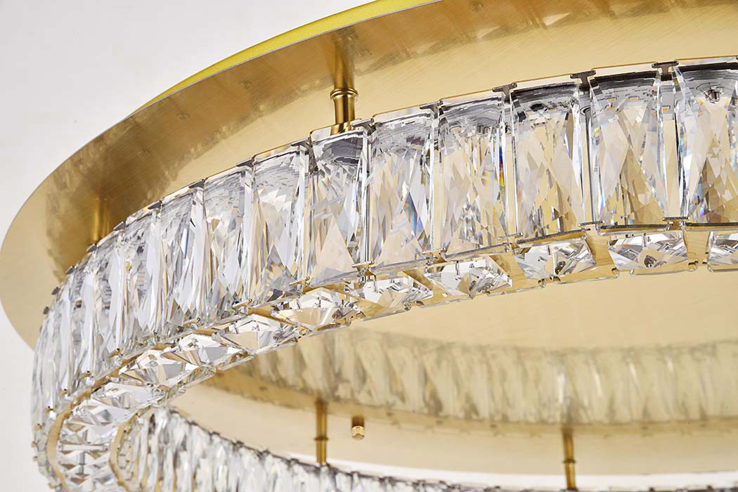 Elegant Monroe Led Flush Mount - Gold, L 33" (3503F33G)