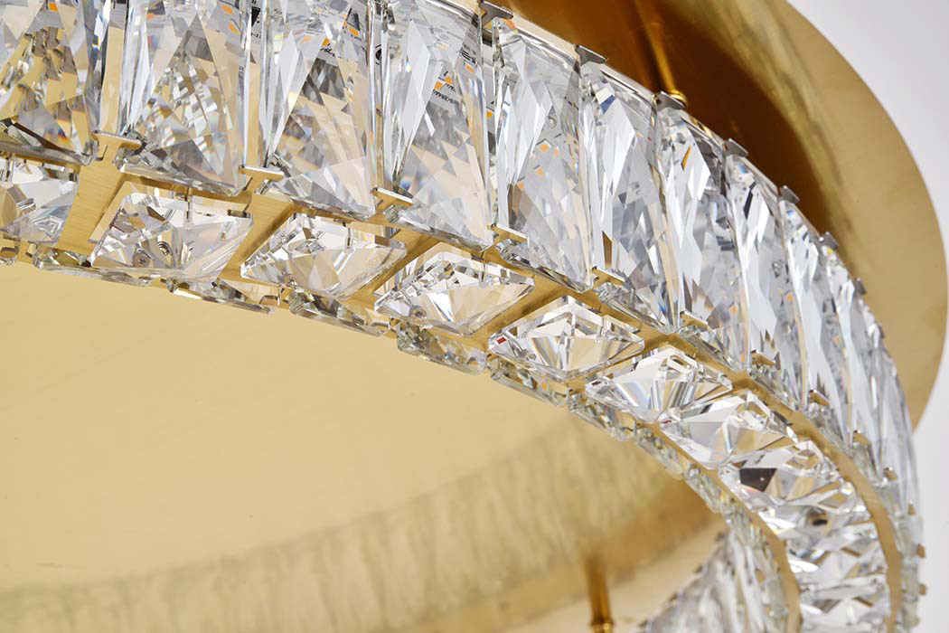 Elegant Monroe Led Flush Mount - Gold, L 33" (3503F33G)