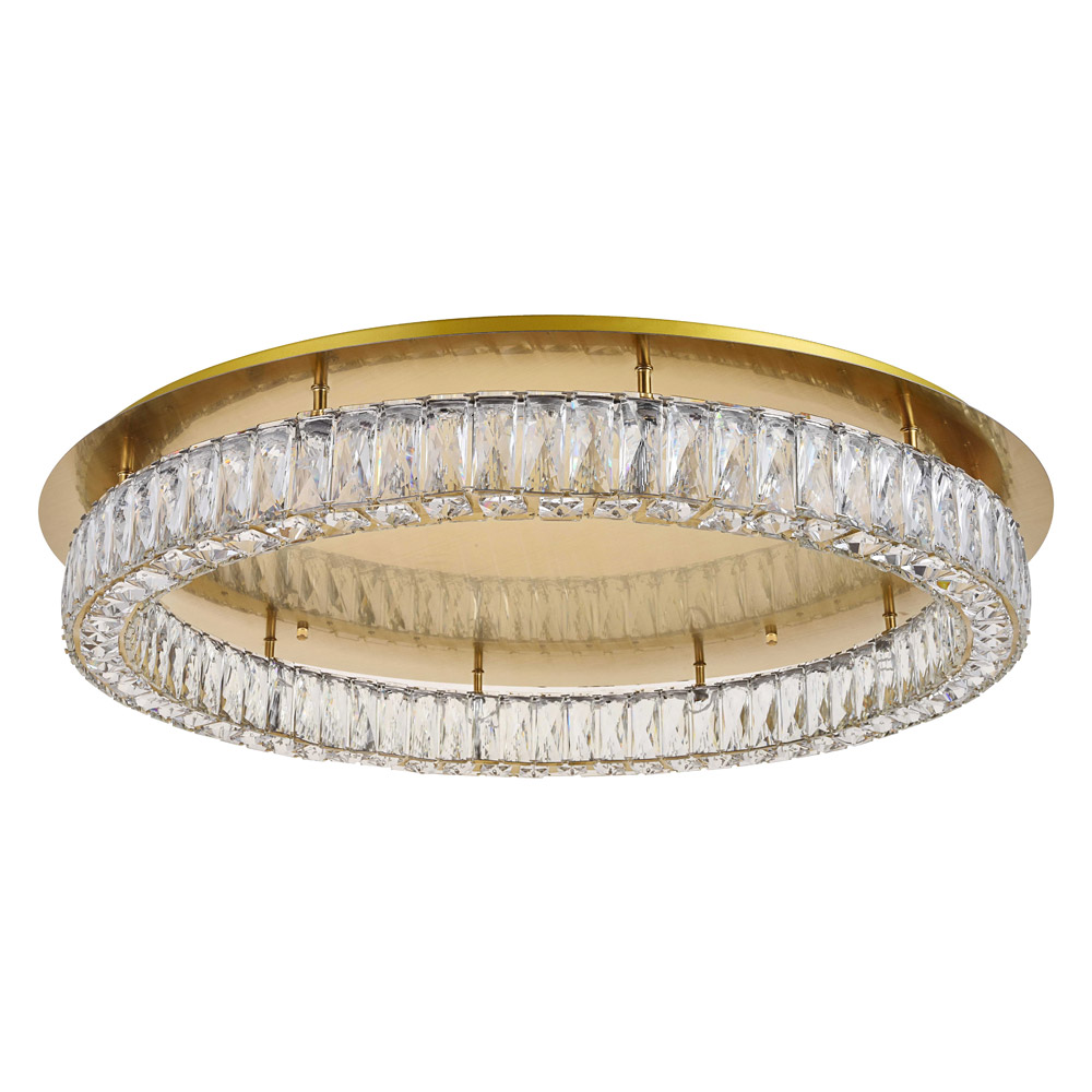 Elegant Monroe Led Flush Mount - Gold, L 33" (3503F33G)