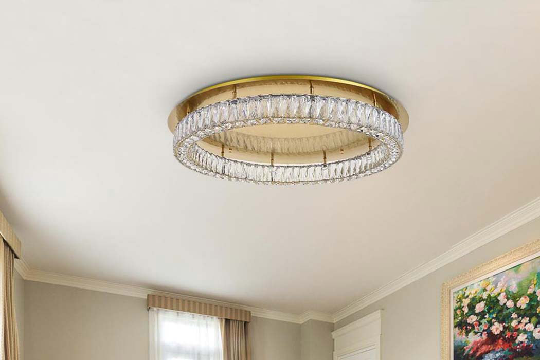 Elegant Monroe Led Flush Mount - Gold, L 33" (3503F33G)