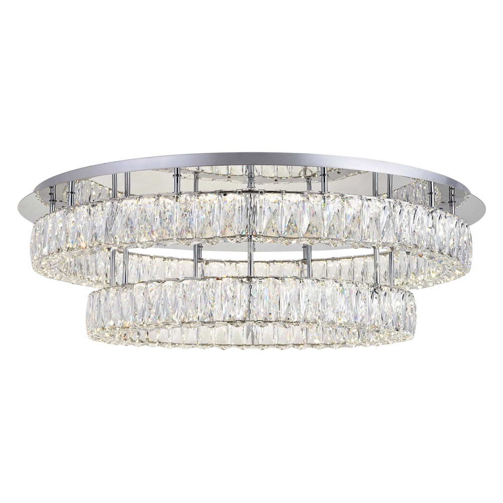 Elegant Monroe Led Flush Mount - Chrome, L 33", 2 Lights (3503F33L2C)