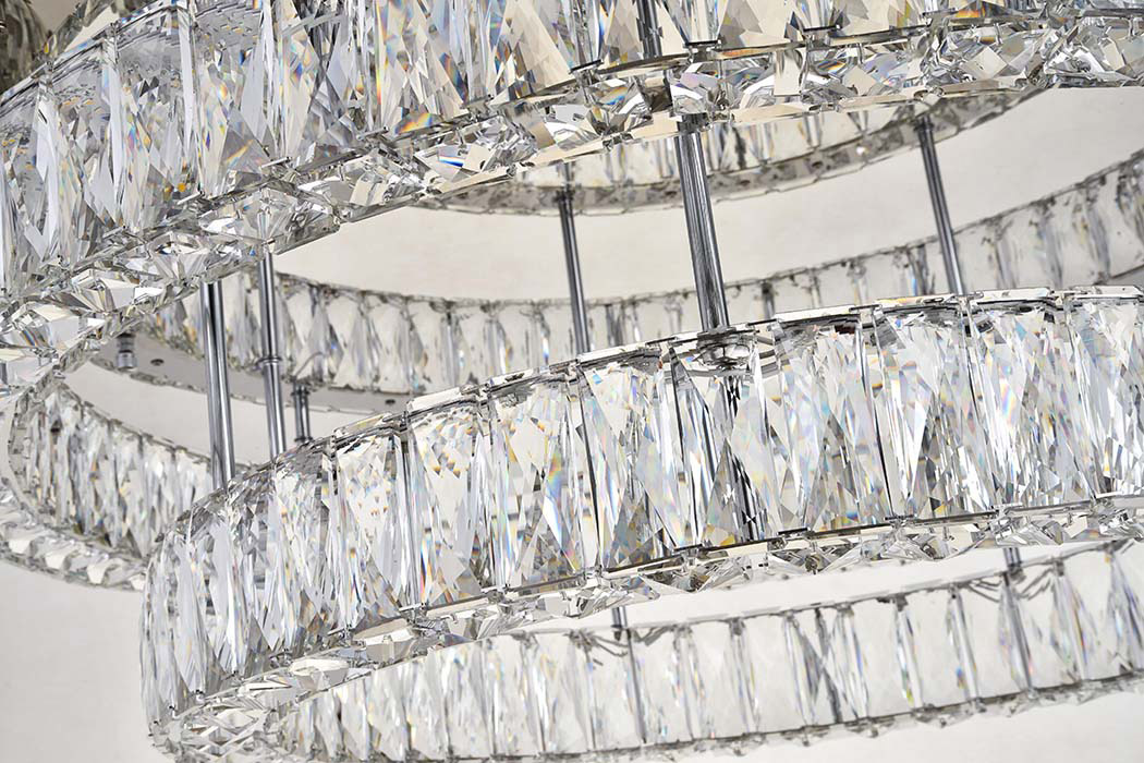 Elegant Monroe Led Flush Mount - Chrome, L 33", 2 Lights (3503F33L2C)