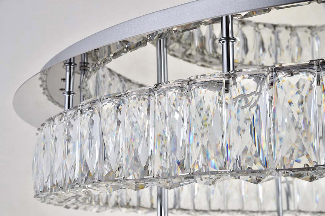 Elegant Monroe Led Flush Mount - Chrome, L 33", 2 Lights (3503F33L2C)