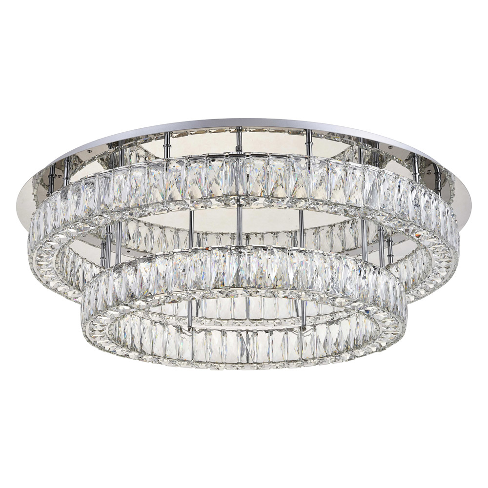 Elegant Monroe Led Flush Mount - Chrome, L 33", 2 Lights (3503F33L2C)