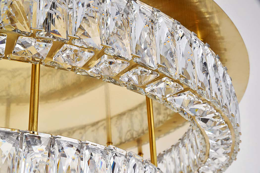 Elegant Monroe Led Flush Mount - Gold, L 33", 2 Lights (3503F33L2G)
