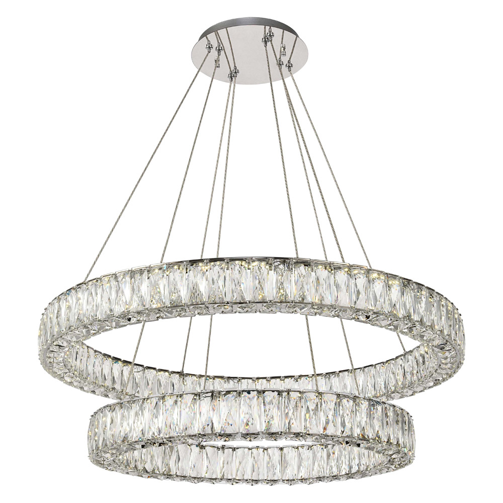 Elegant Monroe 5 Tier Led Chandelier - Chrome, L 31.5" (3503G32C)
