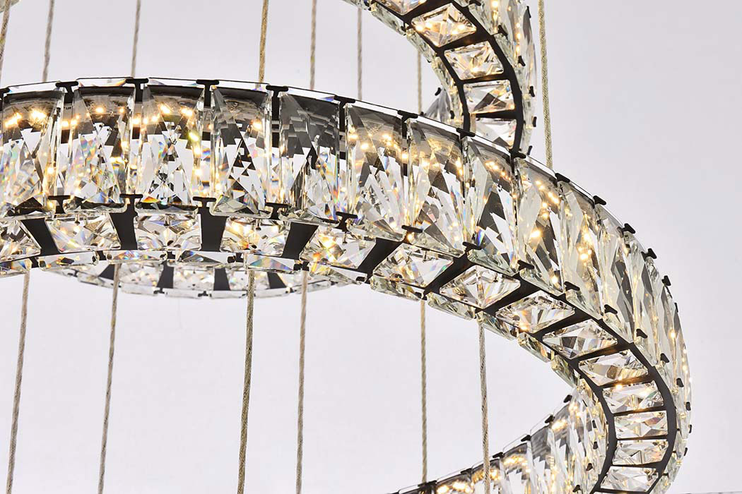 Elegant Monroe 5 Tier Led Chandelier - Black, L 34" (3503G34BK)