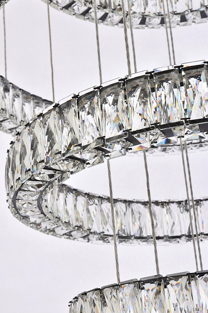 Elegant Monroe 5 Tier Led Chandelier - Black, L 34" (3503G34BK)