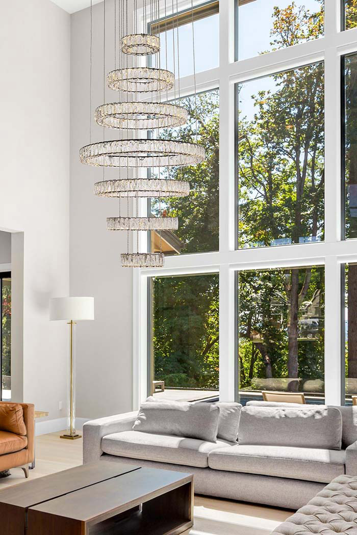 Elegant Monroe 5 Tier Led Chandelier - Black, L 34" (3503G34BK)