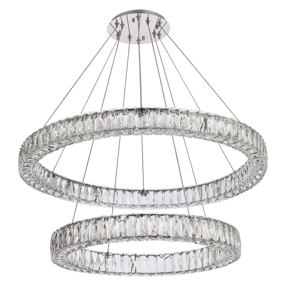 Elegant Monroe 5 Tier Led Chandelier - Chrome, L 36" (3503G36C)