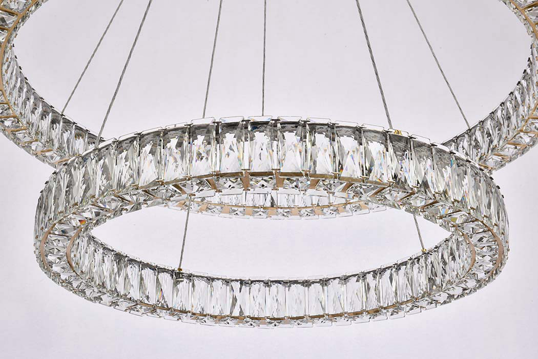 Elegant Monroe 5 Tier Led Chandelier - Gold, L 36" (3503G36G)