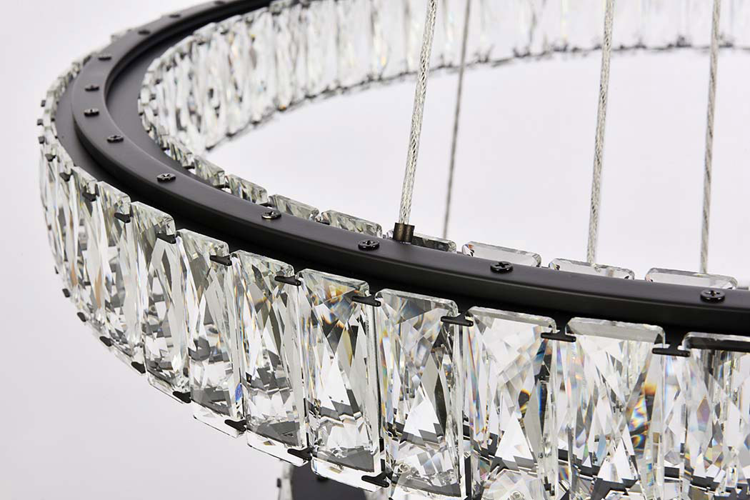 Elegant Monroe 5 Tier Led Chandelier - Black, L 41" (3503G41BK)