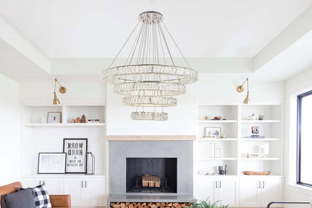 Elegant Monroe 5 Tier Led Chandelier - Chrome, L 41" (3503G41C)