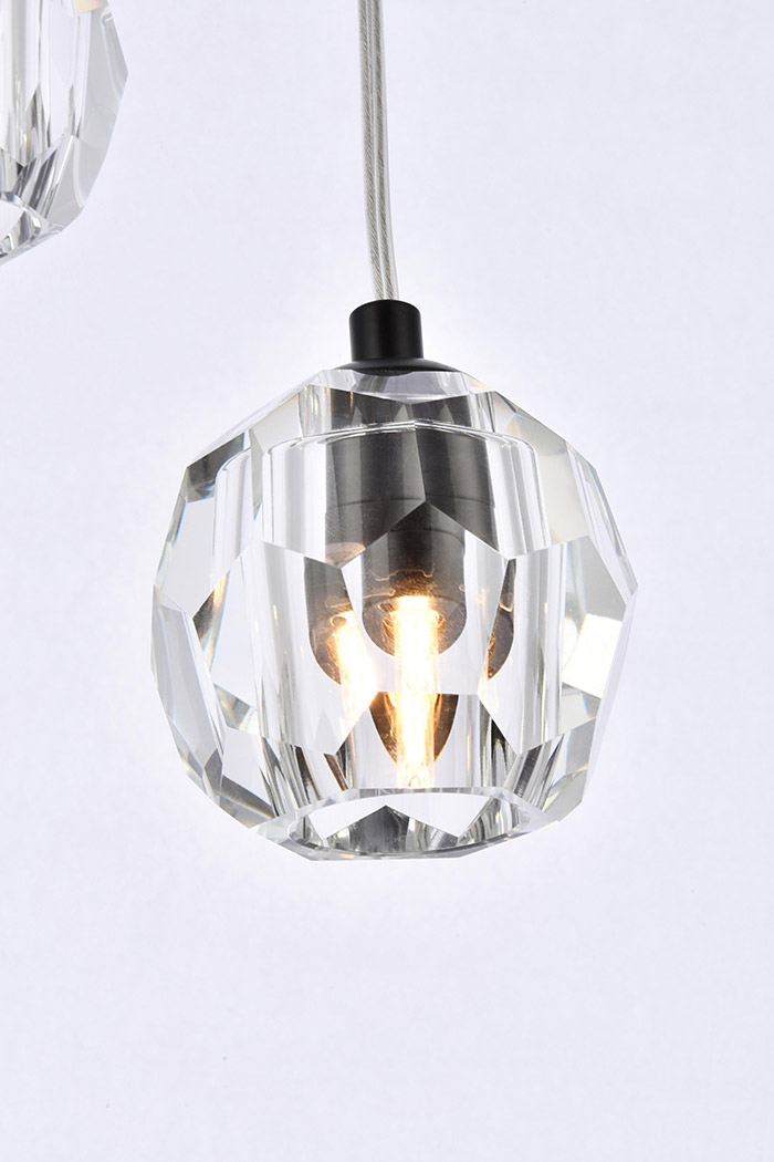 Elegant Eren 1 Light Pendant - Black, L 20" (3505D20BK)