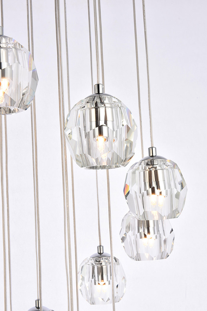 Elegant Eren 1 Light Pendant - Chrome, L 20" (3505D20C)
