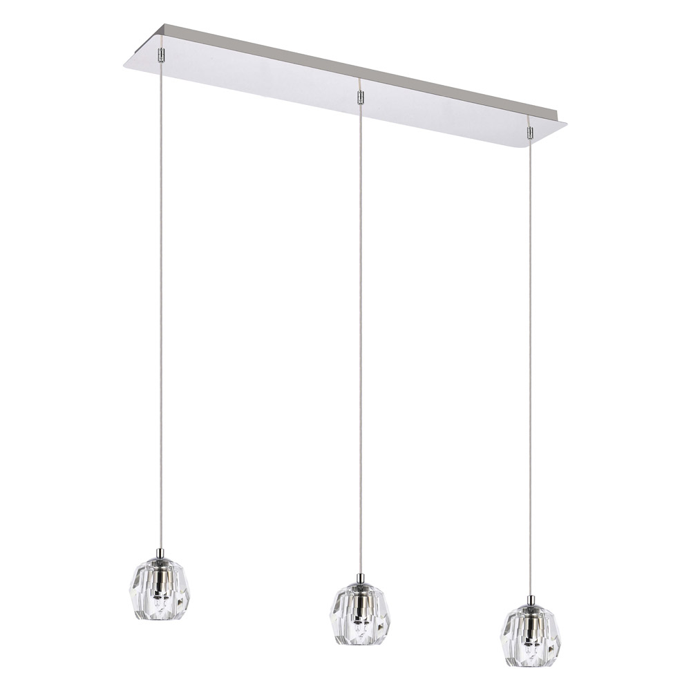 Elegant Eren 1 Light Pendant - Chrome, L 28" (3505D28C)