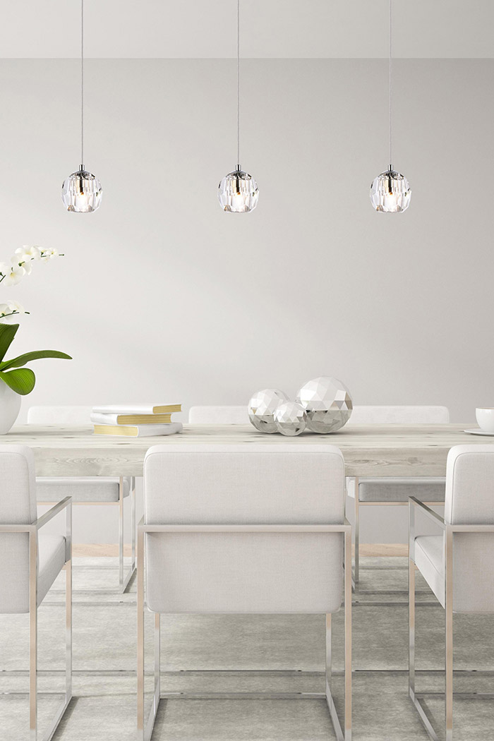 Elegant Eren 1 Light Pendant - Chrome, L 28" (3505D28C)