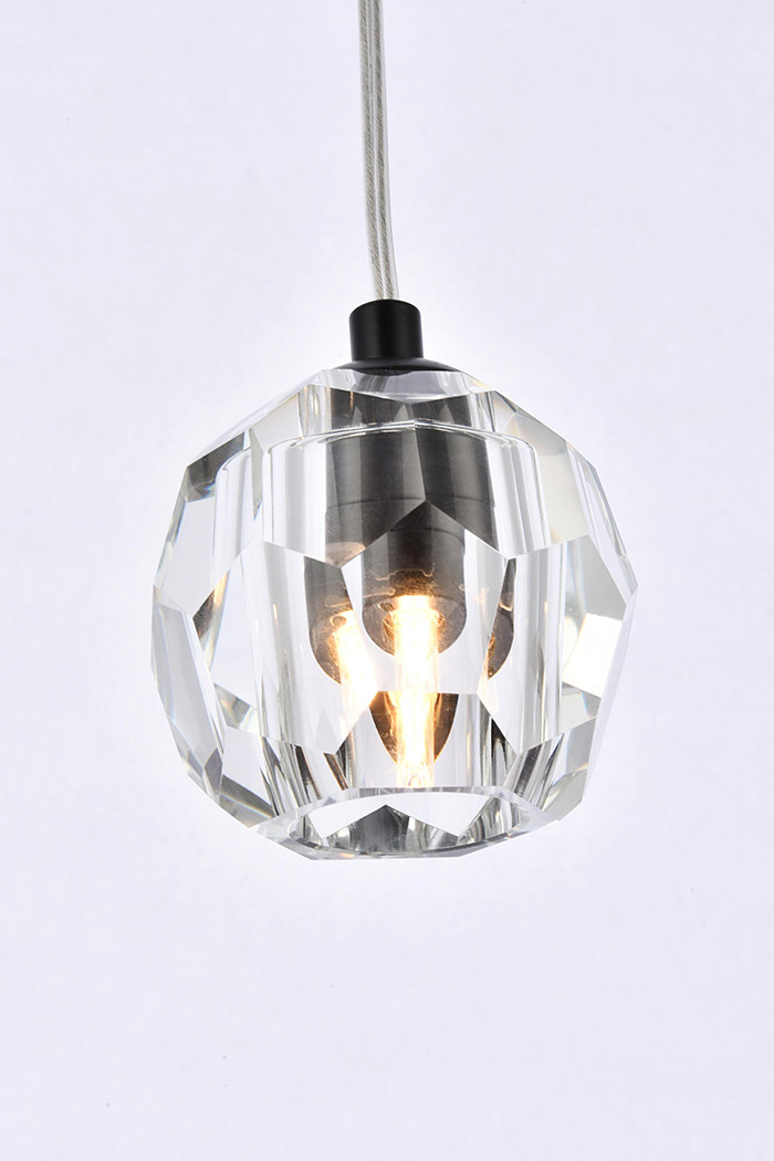 Elegant Eren 1 Light Pendant - Black, L 5.5" (3505D6BK)