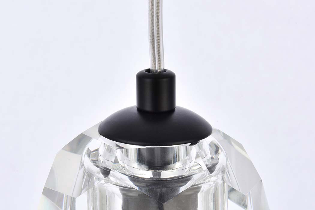 Elegant Eren 1 Light Pendant - Black, L 5.5" (3505D6BK)