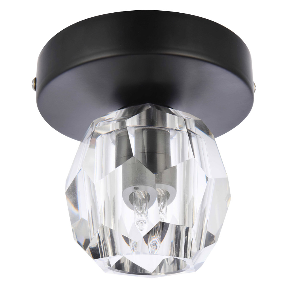Elegant Eren 1 Light Flush Mount - Black (3505F5BK)