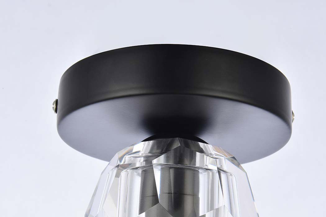 Elegant Eren 1 Light Flush Mount - Black (3505F5BK)