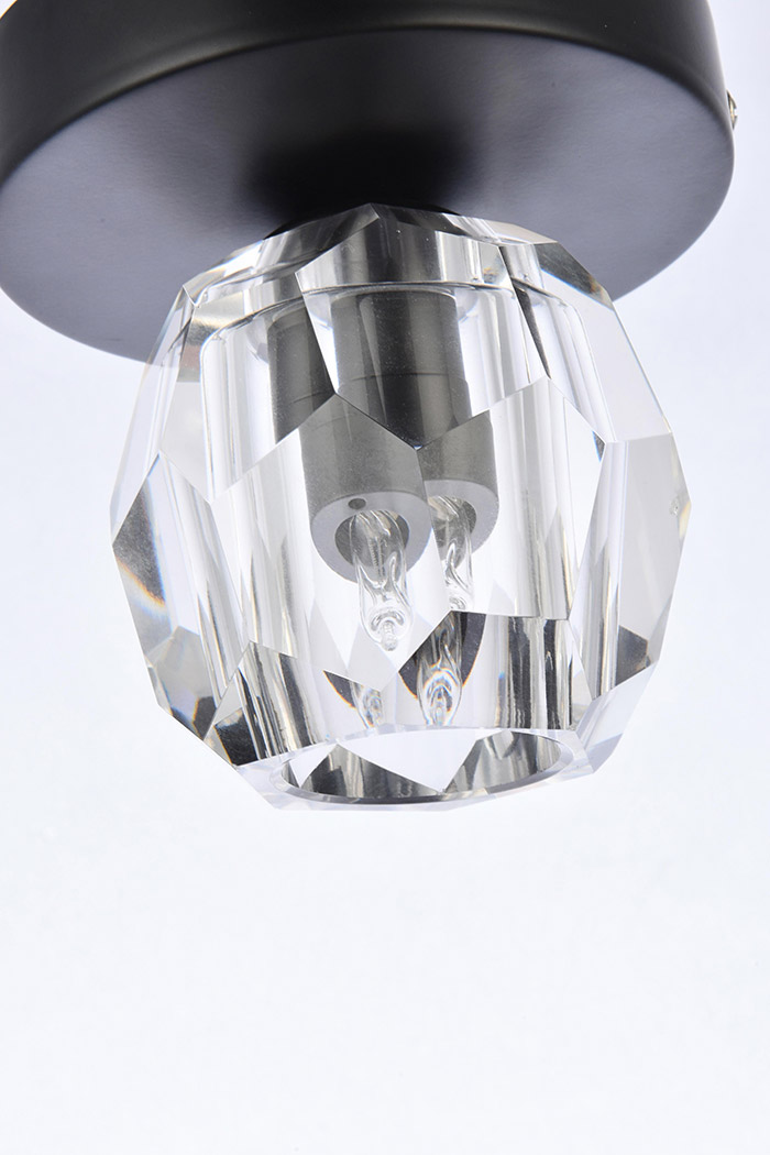Elegant Eren 1 Light Flush Mount - Black (3505F5BK)