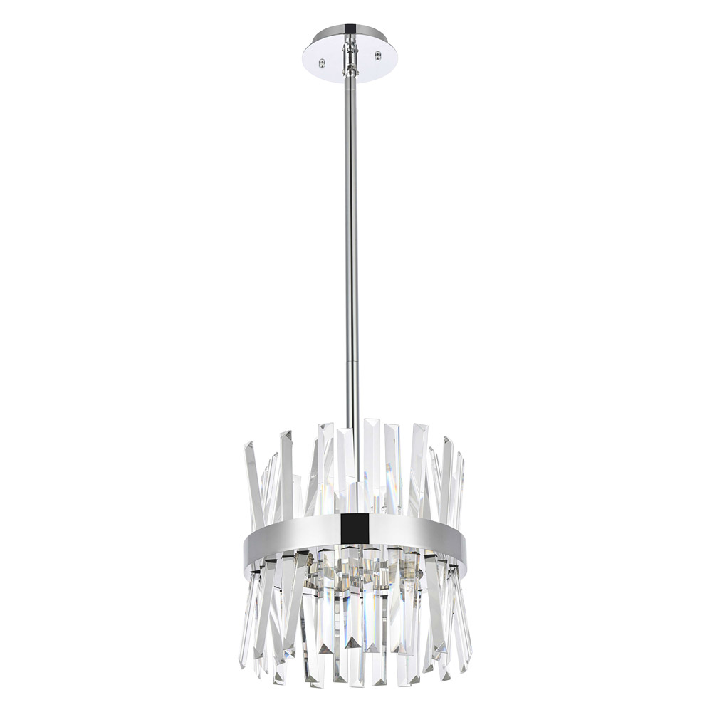 Elegant Pendant Light - Chrome, L 12" (6200D12C)