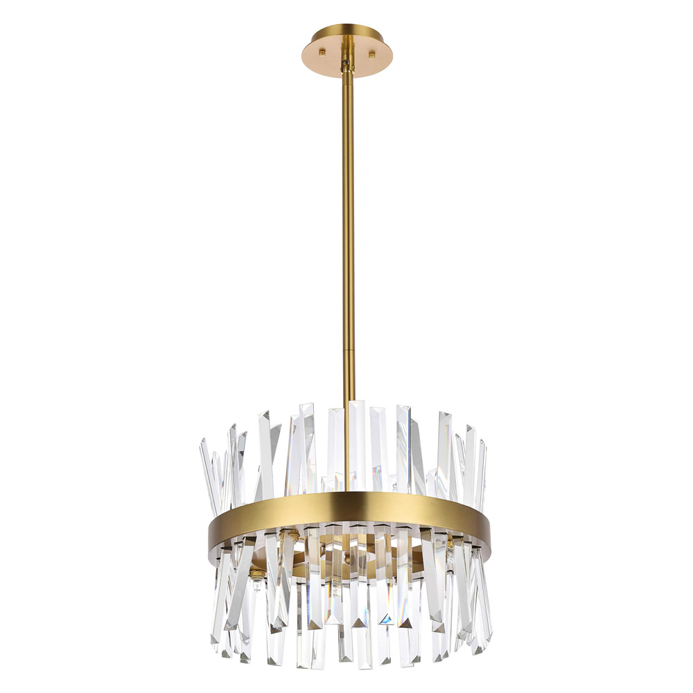 Elegant Pendant Light - Satin Gold, L 16" (6200D16SG)