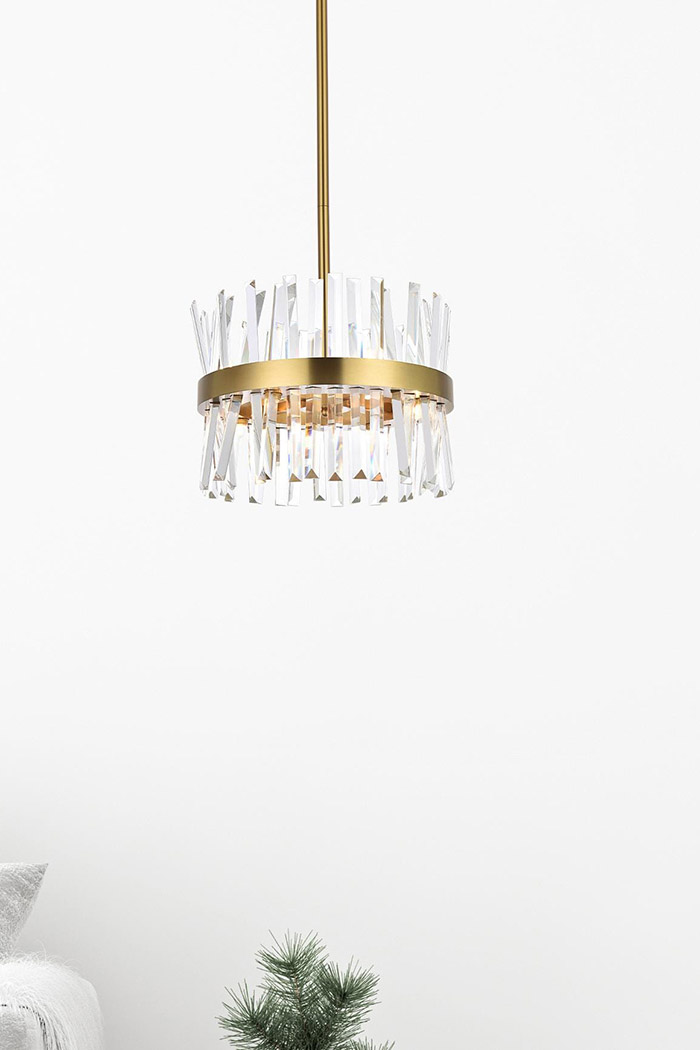 Elegant Pendant Light - Satin Gold, L 16" (6200D16SG)