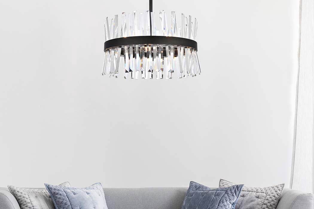Elegant Pendant Light - Black, L 20" (6200D20BK)