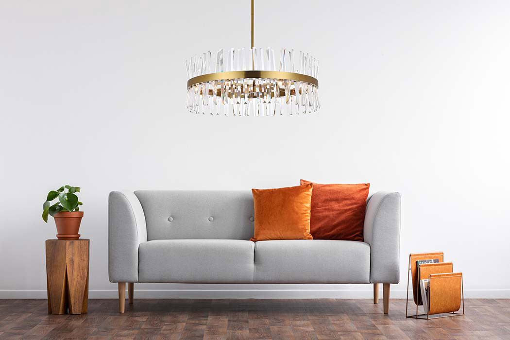 Elegant Pendant Light - Satin Gold, L 32" (6200D32SG)