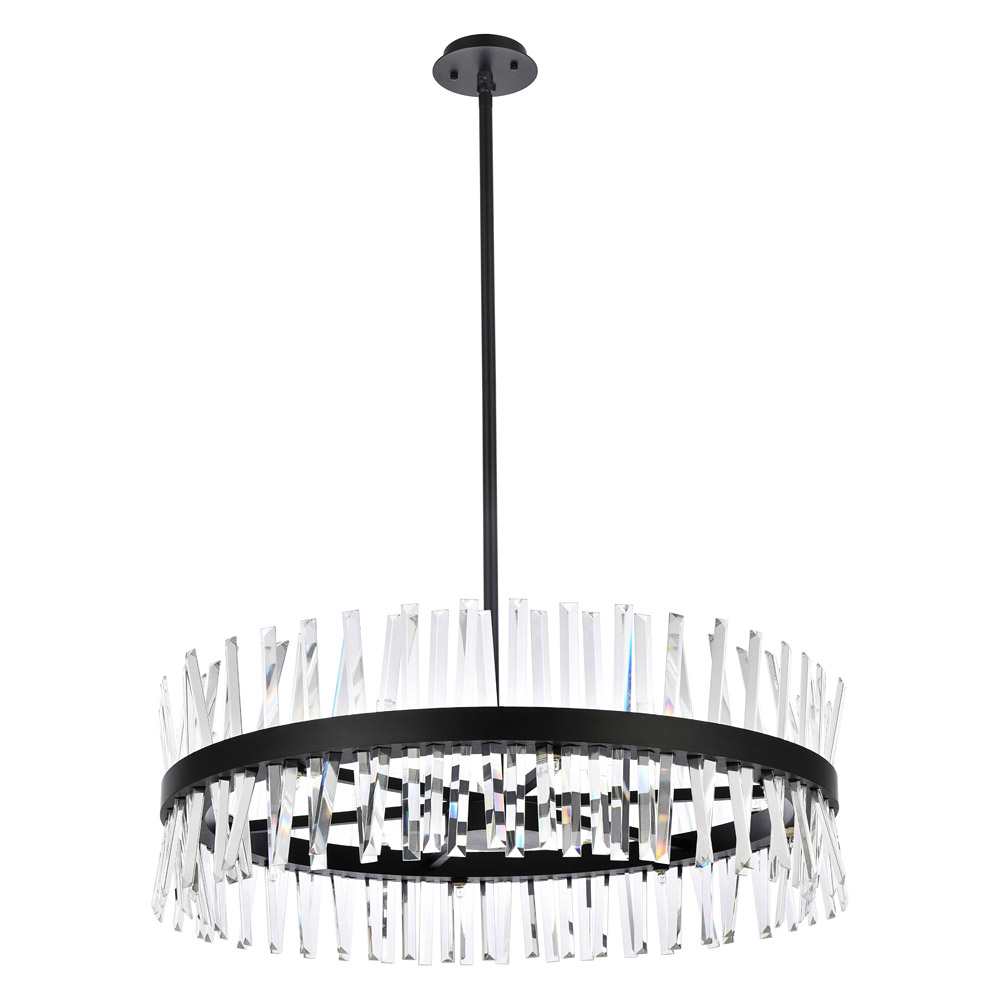 Elegant Pendant Light - Black, L 36" (6200D36BK)