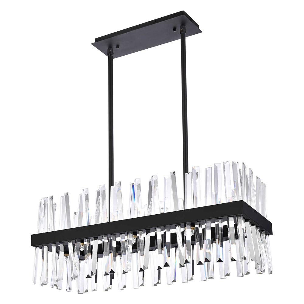 Elegant Chandelier - Black, L 30" (6200G30BK)