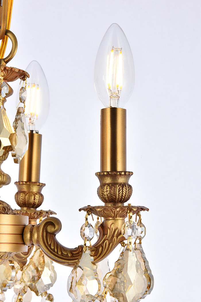 Elegant Pendant Light - French Gold/Golden Teak (9104D10FG-GT-RC)