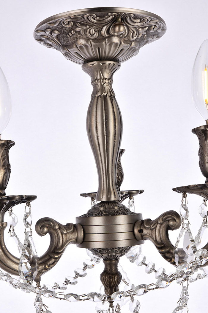 Elegant Chateau Design 3-Light 14'' Ceiling Mount - Pewter (9203F13PW-RC)