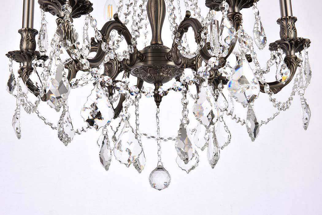 Elegant Chateau Design 6-Light 26'' Chandelier - Pewter (9206D23PW-RC)