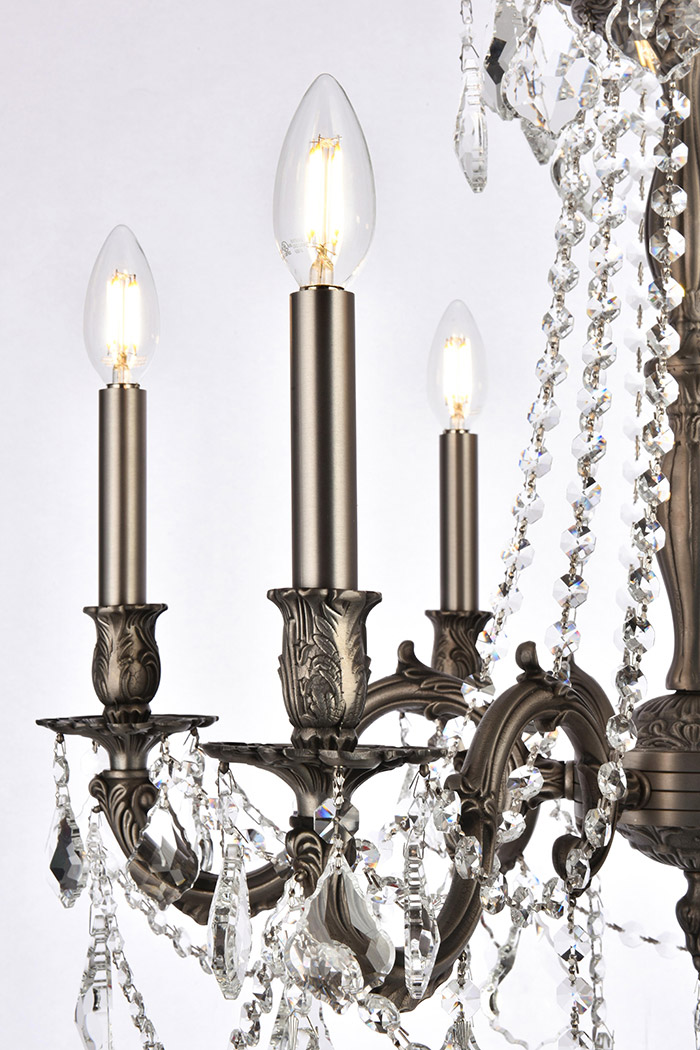 Elegant Chateau Design 6-Light 26'' Chandelier - Pewter (9206D23PW-RC)