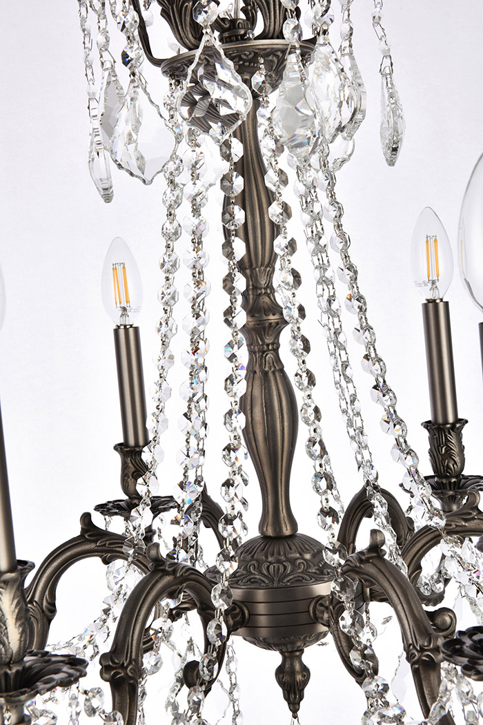 Elegant Chateau Design 6-Light 26'' Chandelier - Pewter (9206D23PW-RC)