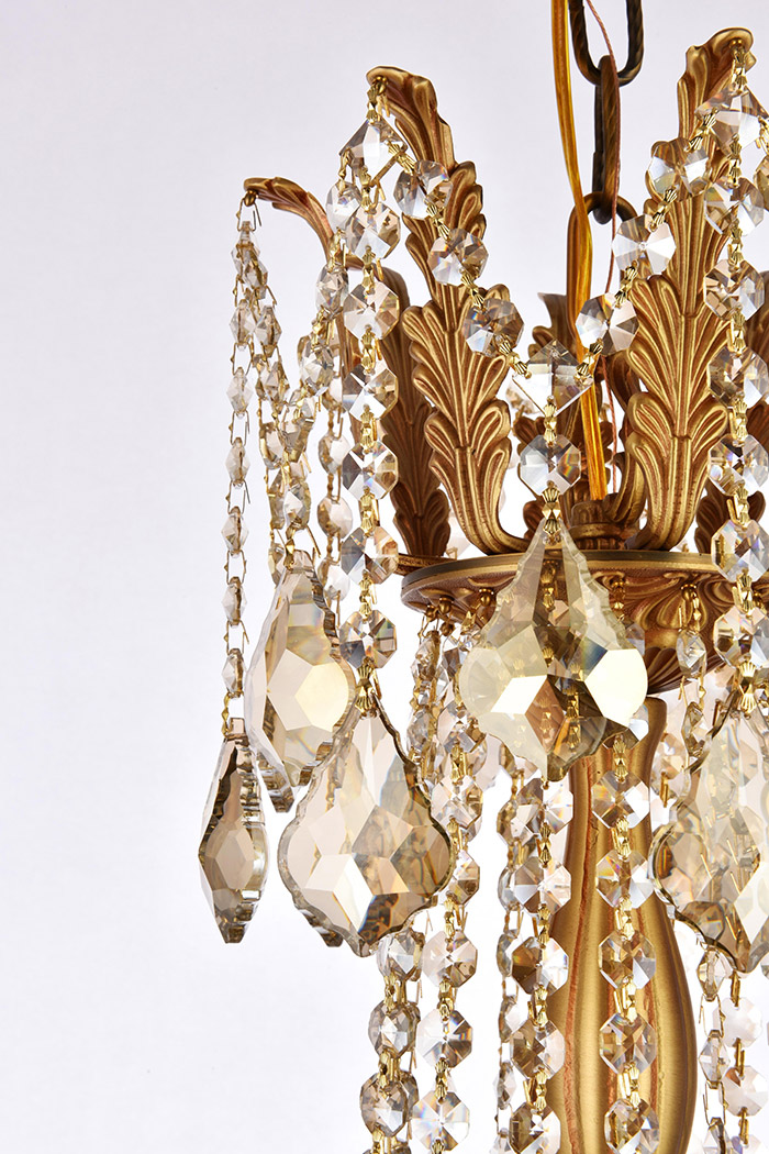 Elegant Chateau Design 8-Light 30'' Chandelier - French Gold/Golden Teak (9208D24FG-GT-RC)