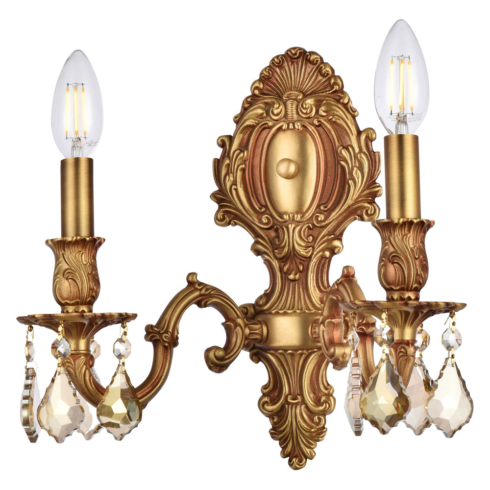 Elegant Wall Sconce - French Gold/Golden Teak (9602W10FG-GT-RC)