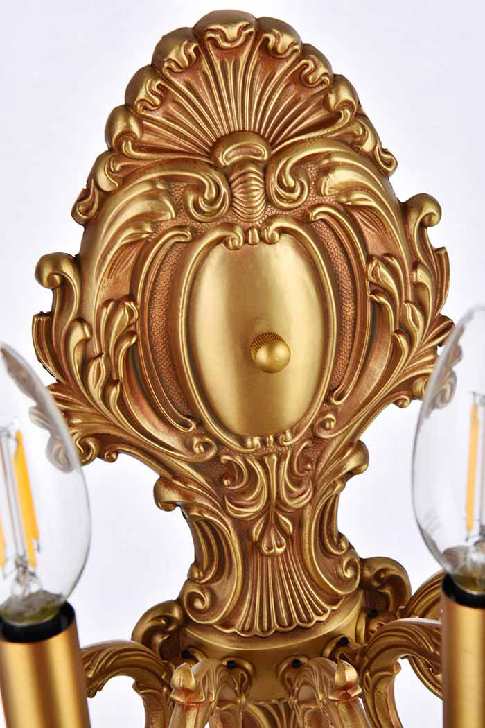 Elegant Wall Sconce - French Gold/Golden Teak (9605W21FG-GT-RC)