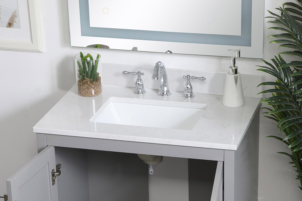 Elegant Backsplash - White Marble, D 30" (BS1130CW)