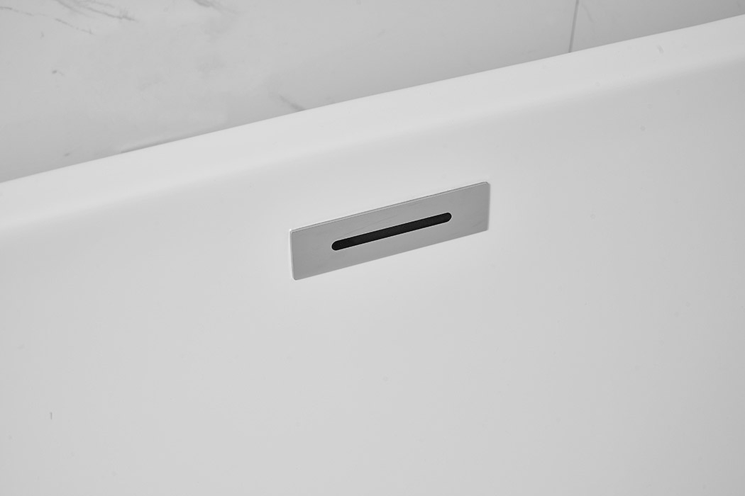 Elegant Soaking Double Slipper Bathtub - White, D 54" (BT10354GW)
