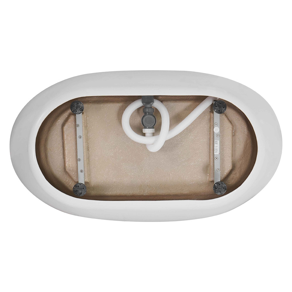 Elegant Soaking Double Slipper Bathtub - White, D 54" (BT10354GW)