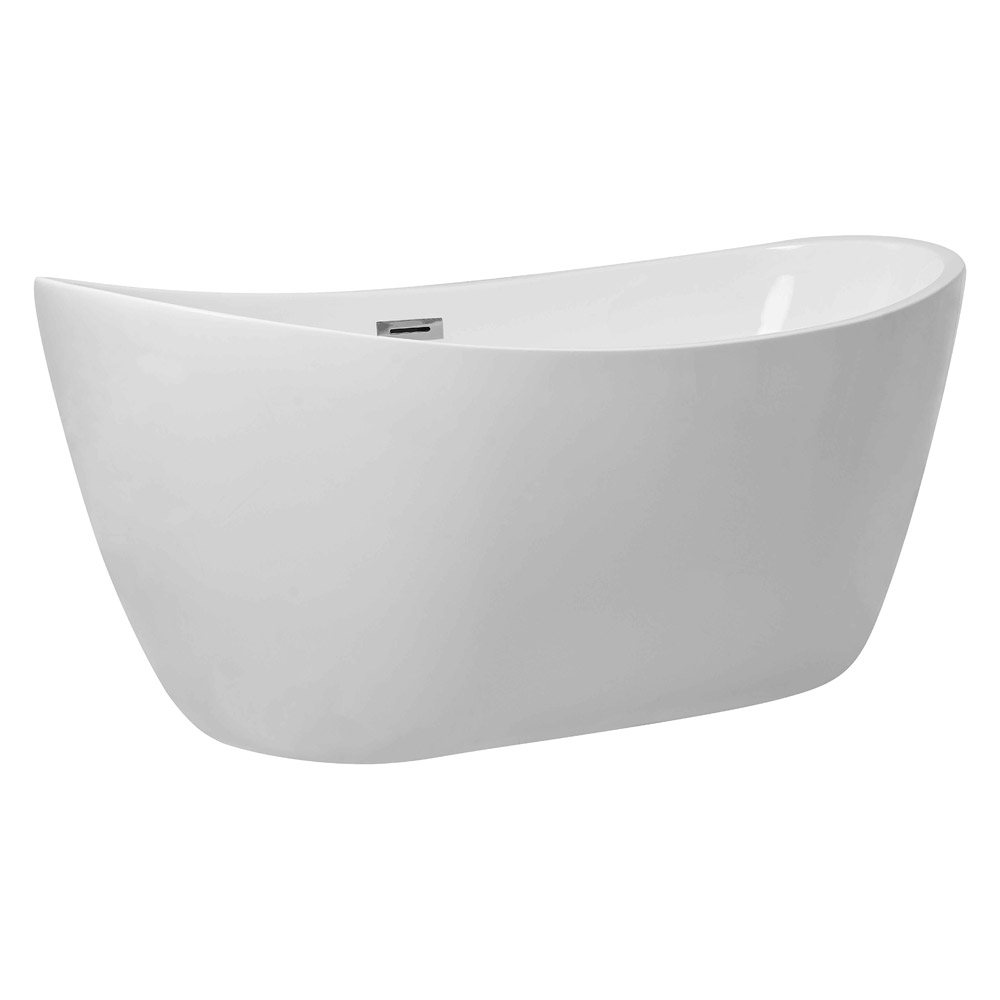 Elegant Soaking Double Slipper Bathtub - White, D 54" (BT10354GW)